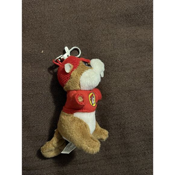 Jaag Brown & Tan Plush Beaver w Red T-Shirt Stuffed Animal Key Chain Backpack - Picture 2 of 3